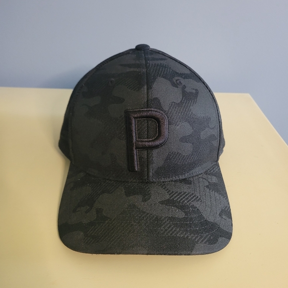 Black Camoflage Mens Puma Golf Cap - Picture 1 of 5
